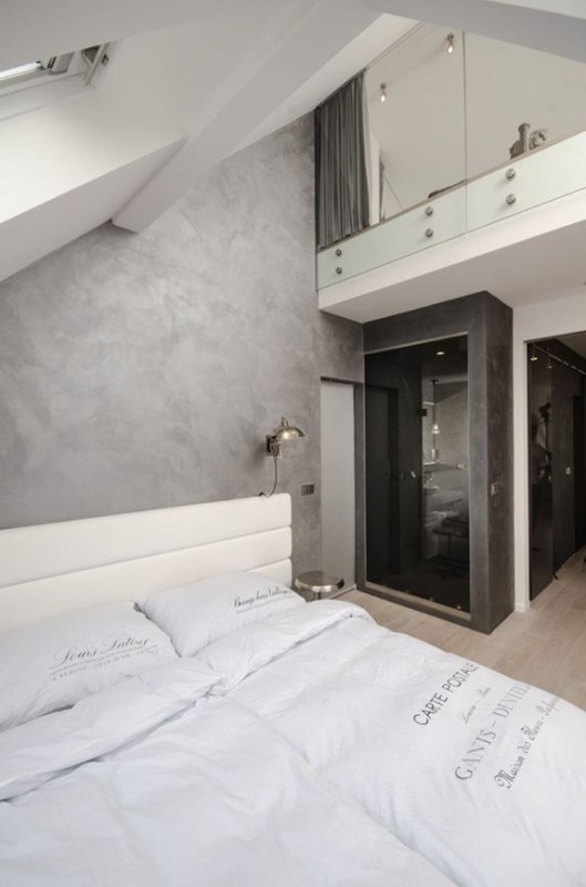 Интерьер мансарды в индустриальном стиле