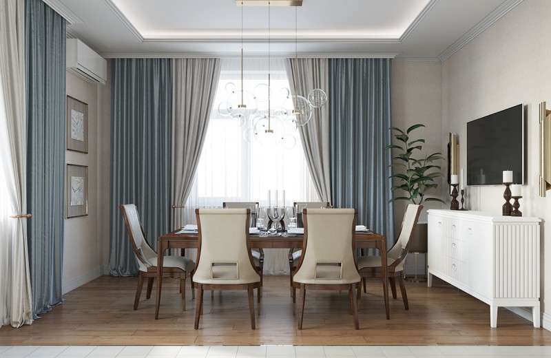 Интерьер загородного дома в пастельных тонах