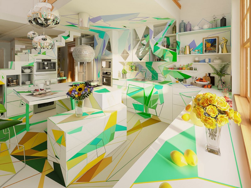 Интерьер дома в Софии, Болгария, вдохновленный работами импрессионистов XIX века Интерьер дома в Софии, Болгария, вдохновленный работами импрессионистов XIX века