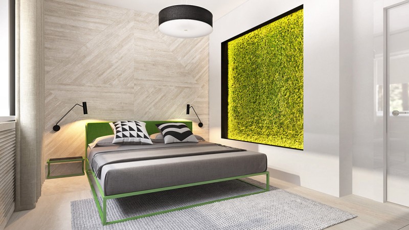 Интерьер с желто-зелеными акцентами