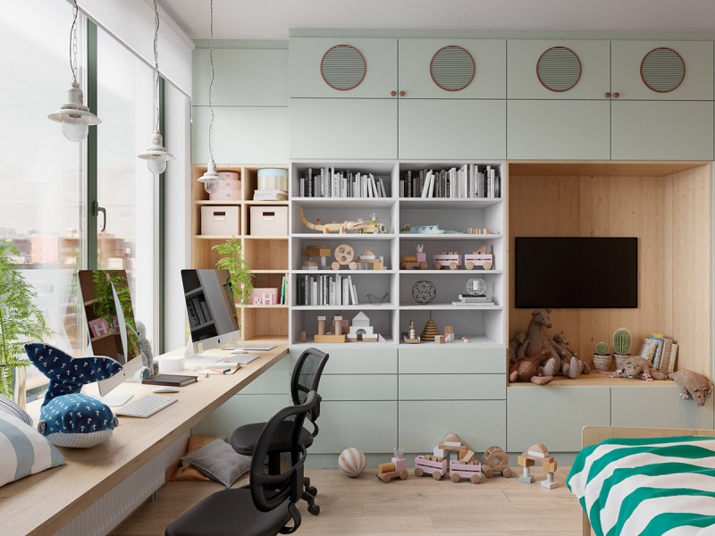 Интерьер в скандинавском стиле, наполненный живой зеленью Интерьер в скандинавском стиле, наполненный живой зеленью