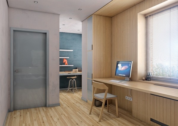 Акцент на деревянные панели в интерьере уютной квартиры