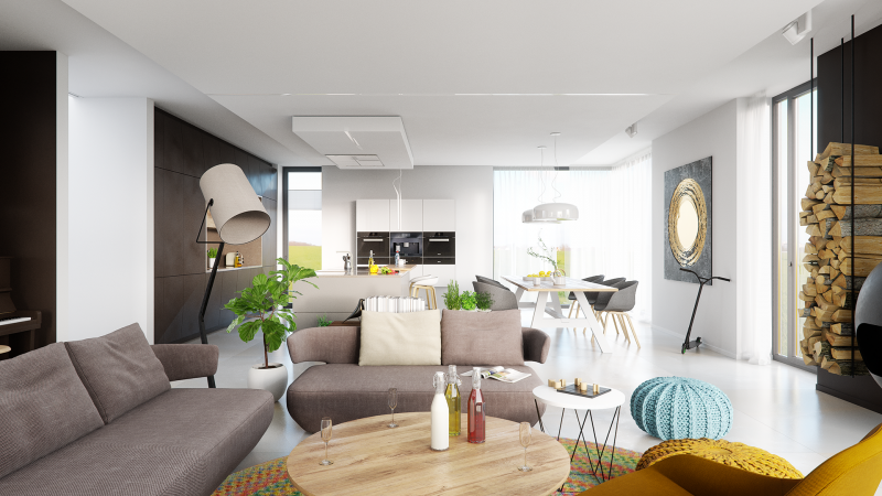 Дизайн-проект просторной гостиной