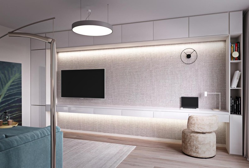 Глубокие гармоничные цвета чирок и терракотовый в интерьере небольшой квартиры