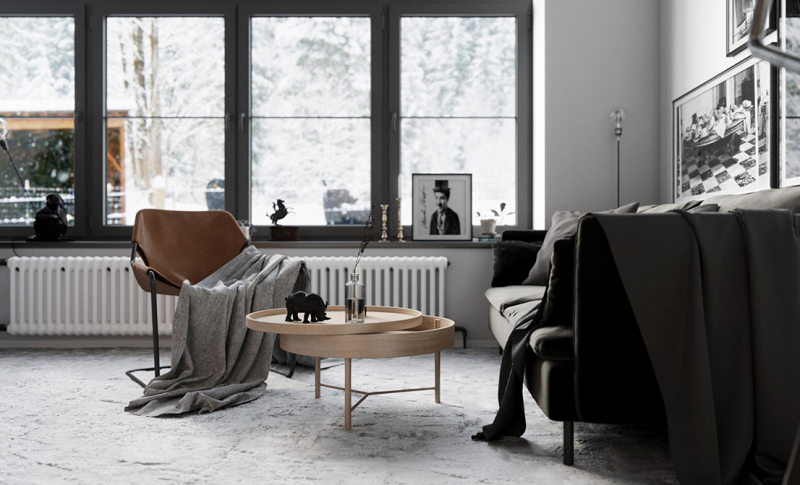 Контрастная, но гармоничная отделка квартиры