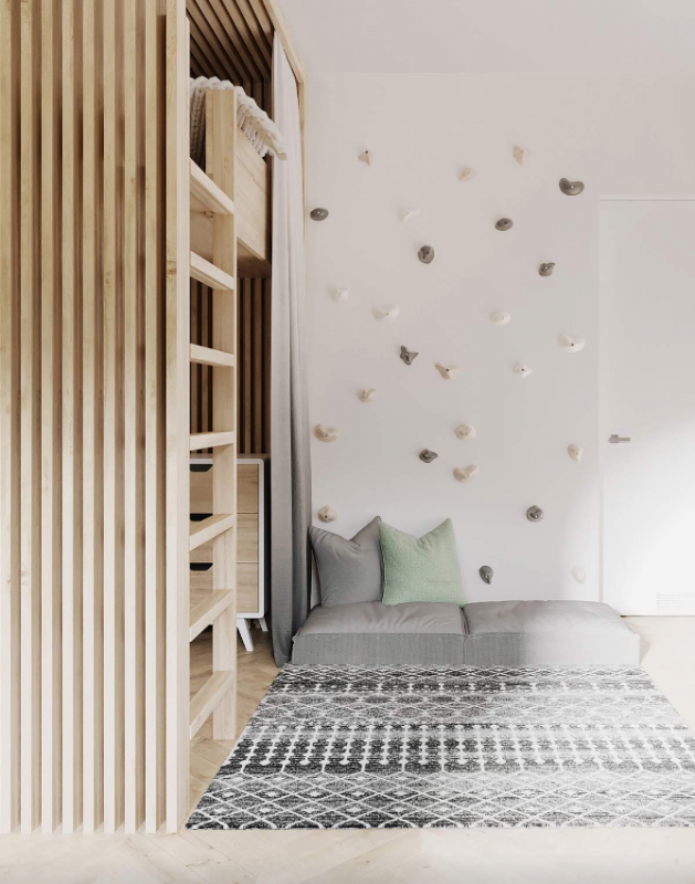 Умеренно аскетичное пространство для молодой семьи с двумя детьми Умеренно аскетичное пространство для молодой семьи с двумя детьми