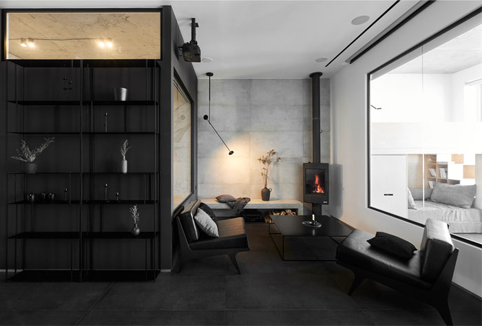 Контрастный интерьер стильных апартаментов