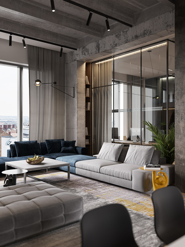 Лофт из трех объединенных квартир