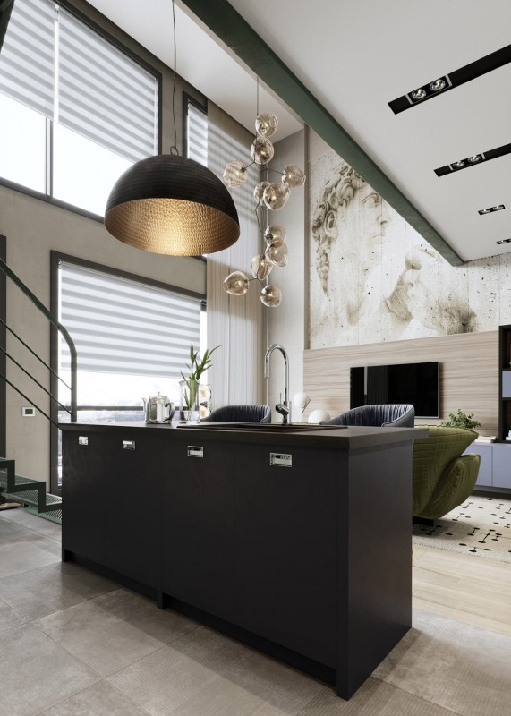 Оформление интерьера лофта в натуральных тонах