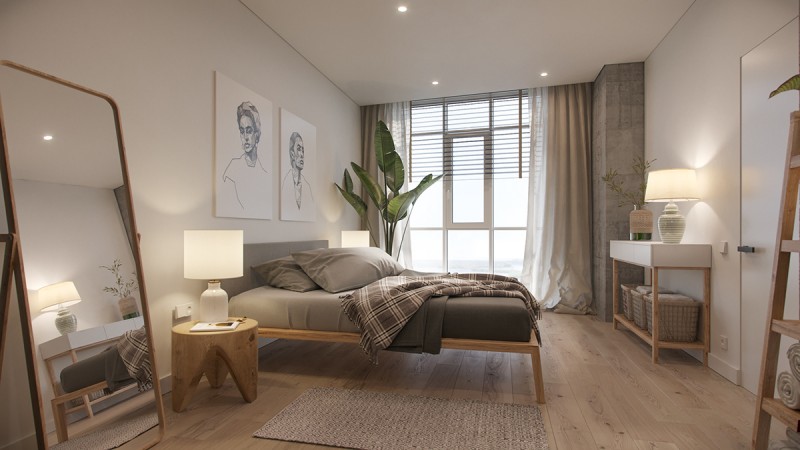 Просторная квартира с панорамными окнами