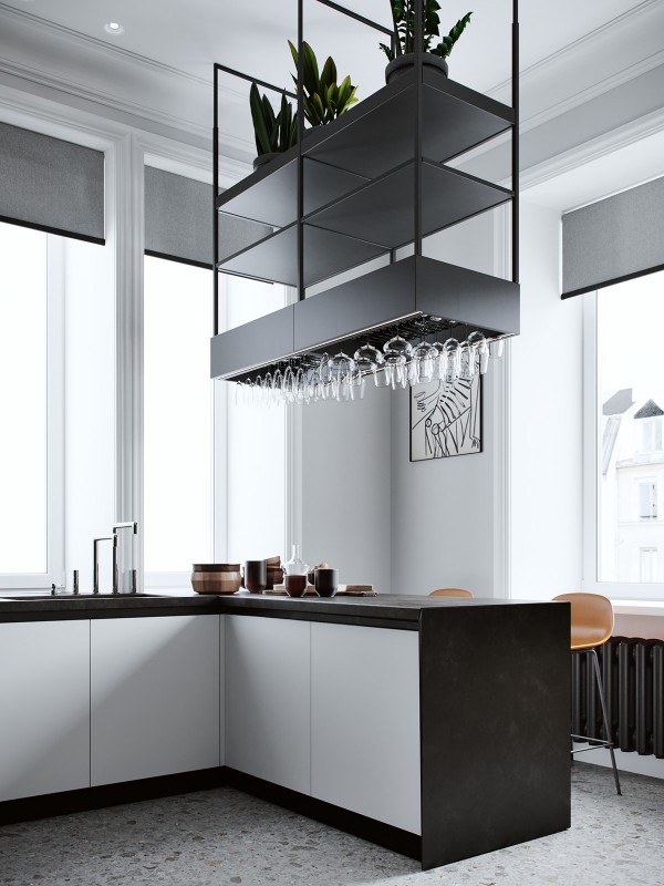 Интерьер в черно-белых тонах