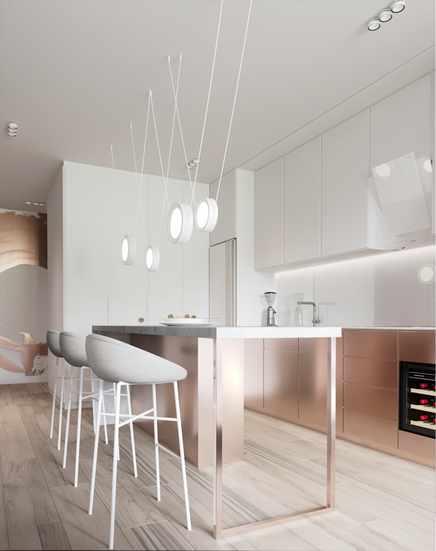 Проект квартиры, оформленной  в пастельных тонах