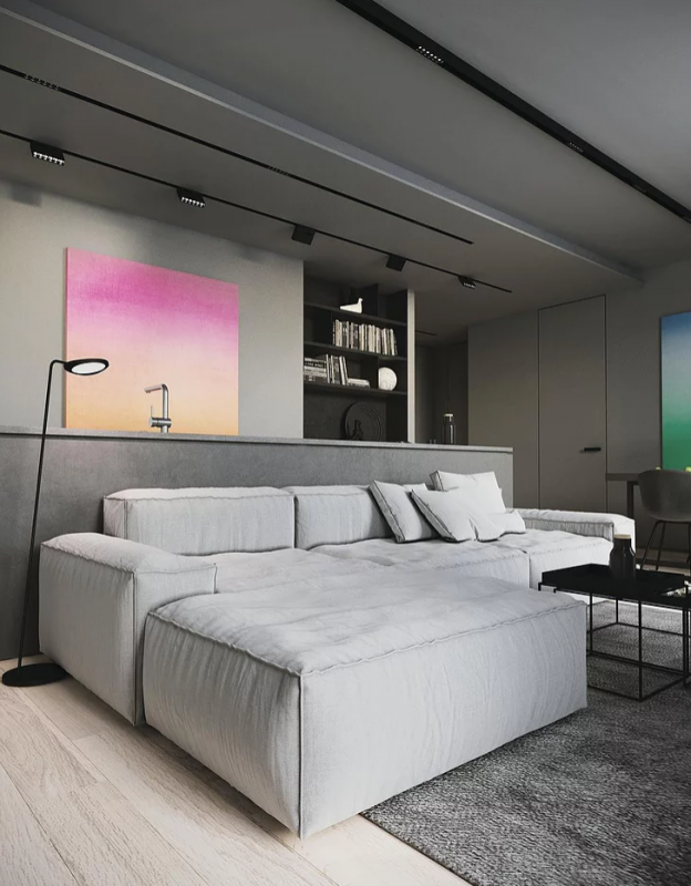 Интерьер варшавской квартиры в серых тонах Интерьер варшавской квартиры в серых тонах