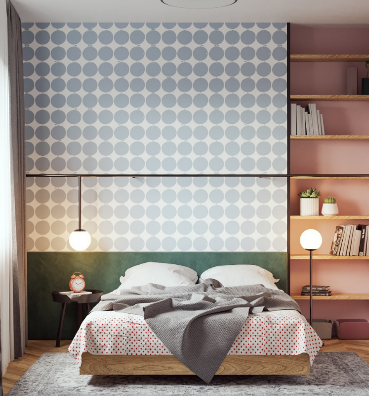 Яркая красочная квартира для пары с детьми