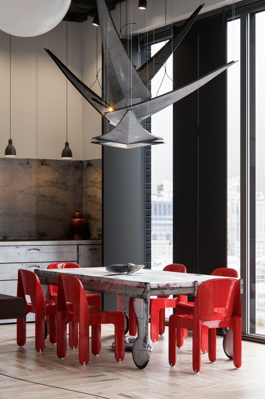 Пентхаус в индустриальном стиле