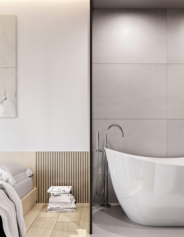 Иньтерьер апартаментов в нейтральных тонах