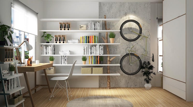 Прохладные оттенки бирюзы в интерьере уютных апартаментов