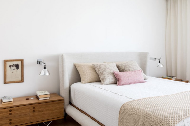 Свежая цветовая палитра нейтральных оттенков в интерьере квартиры в Сан-Паулу