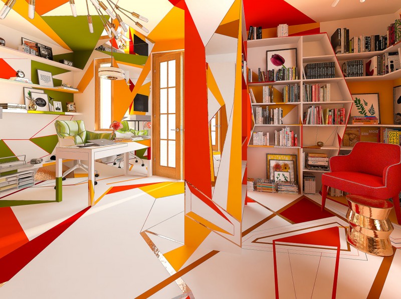 Интерьер дома в Софии, Болгария, вдохновленный работами импрессионистов XIX века Интерьер дома в Софии, Болгария, вдохновленный работами импрессионистов XIX века