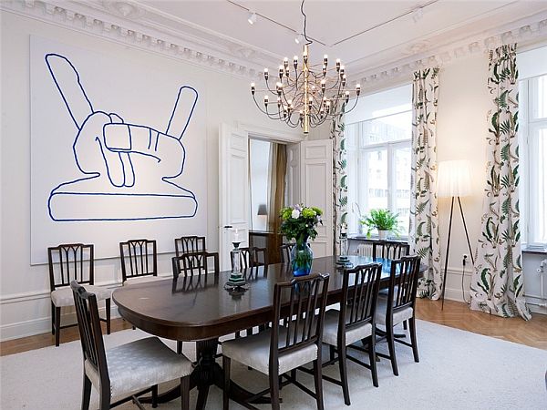 Квартира в классическом стиле и с оригинальными элементами декора в Швеции