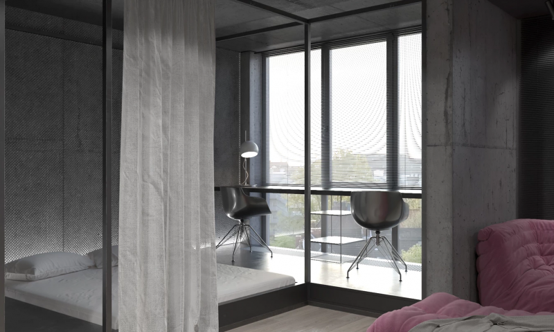 Брутальный серый с приглушенным розовым: одно из самых удачных сочетаний