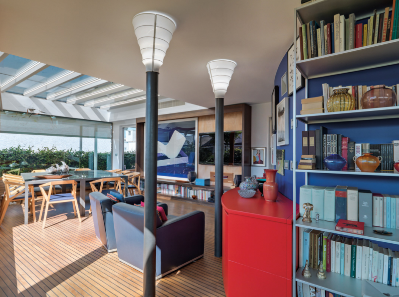 Яркие акцентные стены в интерьере пентхауса Яркие акцентные стены в интерьере пентхауса