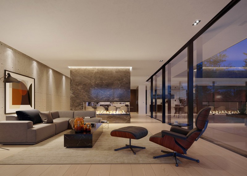 Финская вилла со стеклянными стенами и собственным пирсом