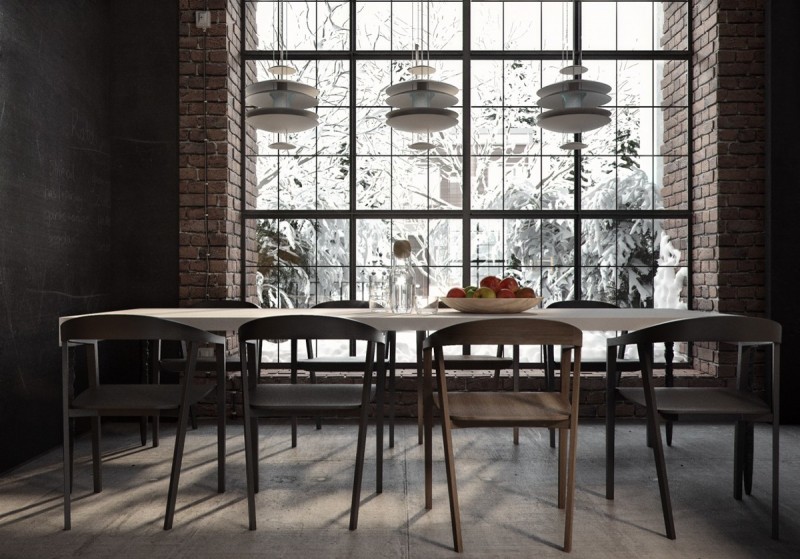 Желтые акценты в интерьере лофта