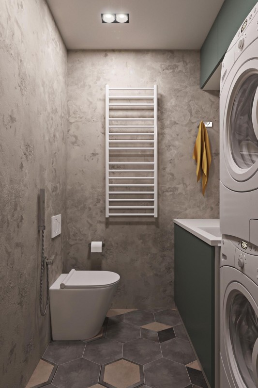 Глубокие гармоничные цвета чирок и терракотовый в интерьере небольшой квартиры