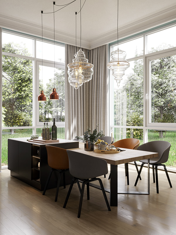 Натуральные материалы и уютная атмосфера в дизайне загородного дома