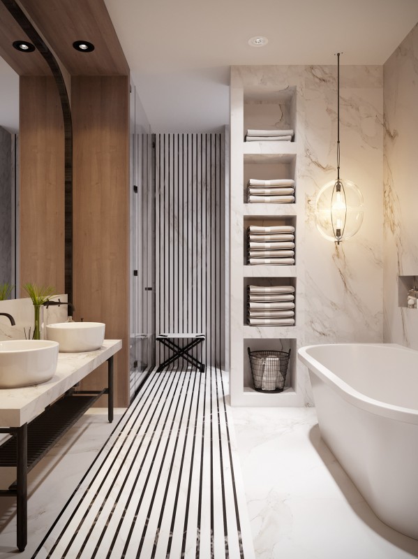 Просторные апартаменты, оформленные в пастельных тонах