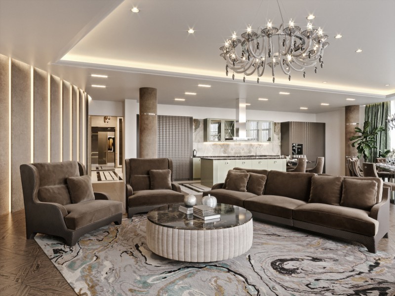 Гостиная в шоколадных тонах Гостиная в шоколадных тонах