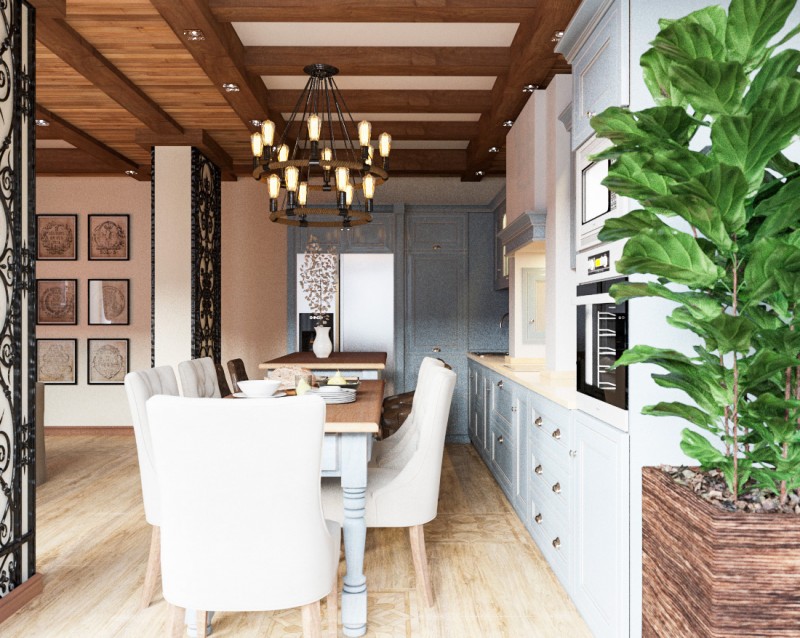 Интерьер эклектичной гостиной