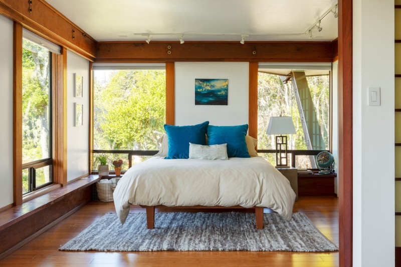 Панорамный вид на лес в уединенном "домике" на дереве Панорамный вид на лес в уединенном "домике" на дереве