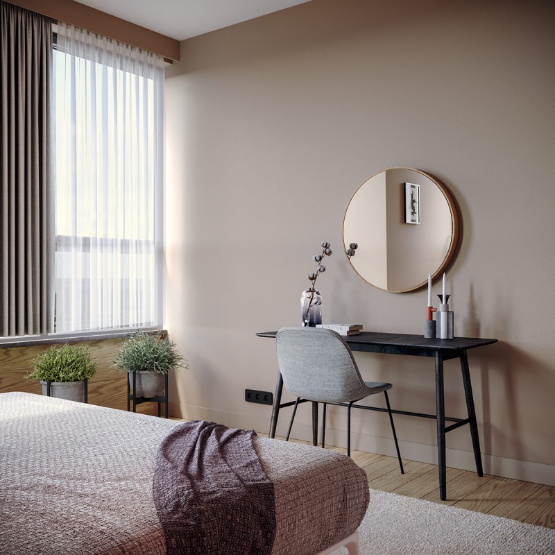 Дизайн интерьера с использованием оранжевого и синего