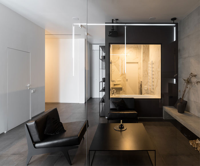 Контрастный интерьер стильных апартаментов