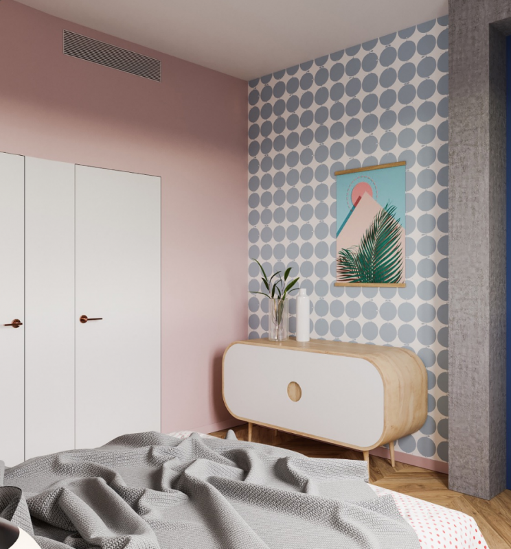 Яркая красочная квартира для пары с детьми