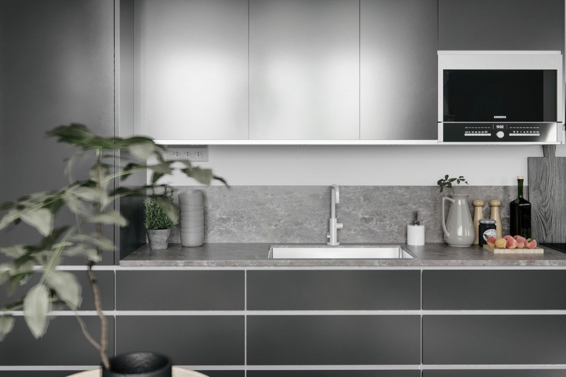 Интерьер мансарды в серых тонах Интерьер мансарды в серых тонах