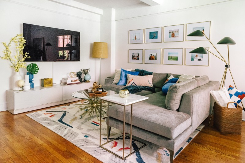 Интерьер просторной светлой квартиры в Челси, Нью-Йорк Интерьер просторной светлой квартиры в Челси, Нью-Йорк