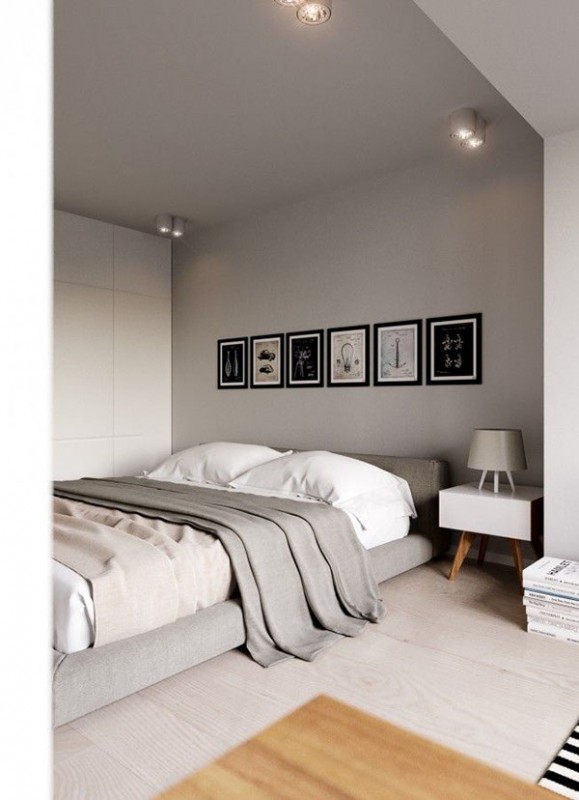 Интерьер в спокойных тонах с яркими акцентами