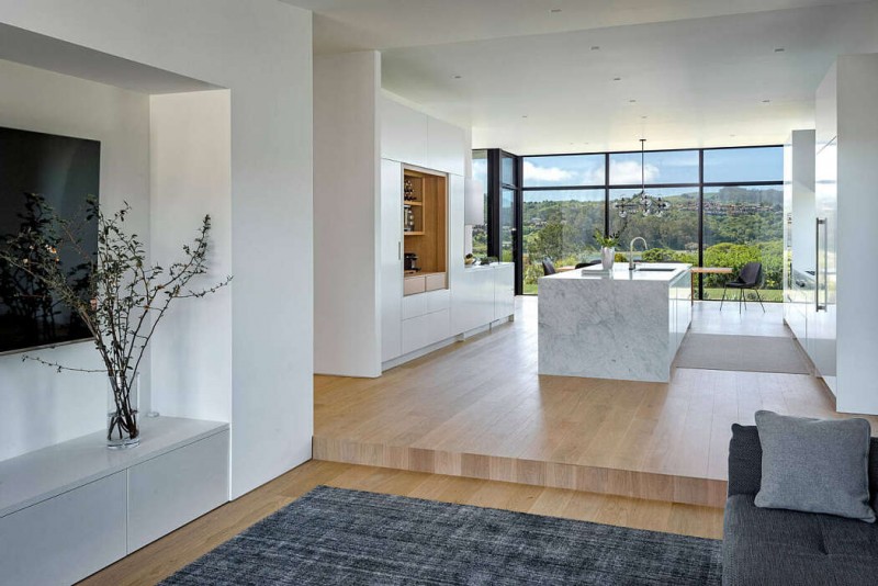 Современный одноэтажный дом, расположенный в Милл-Вэлли, Калифорния