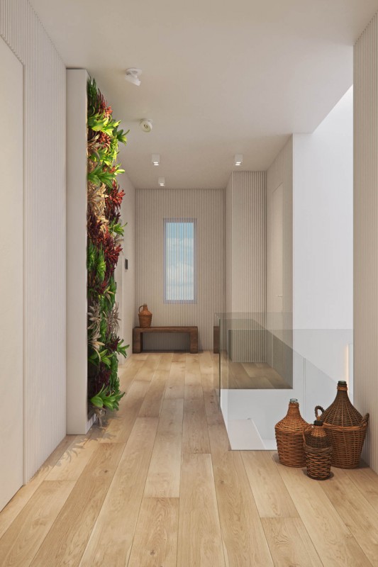 Сочетание белого, серого и кремово-бежевого цветов в интерьере двухуровневой квартиры Сочетание белого, серого и кремово-бежевого цветов в интерьере двухуровневой квартиры