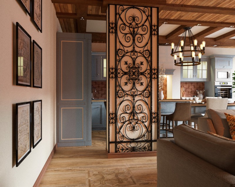 Интерьер эклектичной гостиной