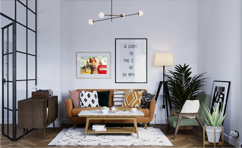 Эклектичный интерьер в скандинавском стиле