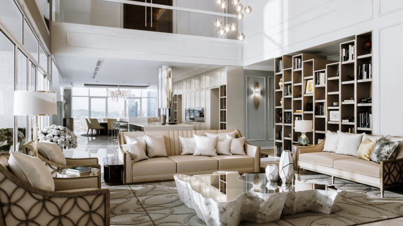 Гостиная пентхауса во Вьетнаме