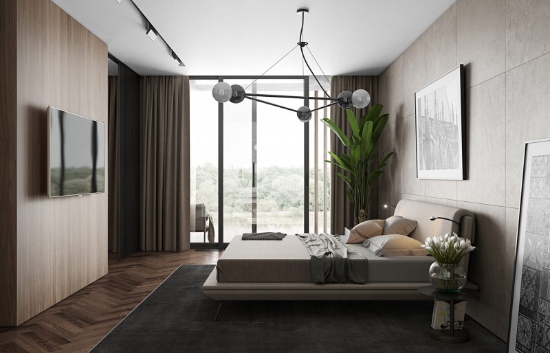 Стильный дизайн интерьера с темными акцентами Стильный дизайн интерьера с темными акцентами