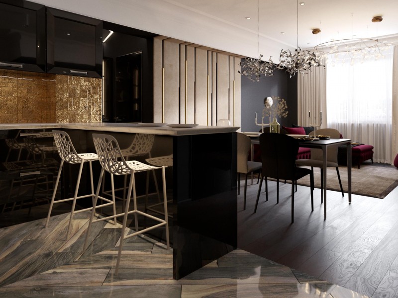 Дизайн интерьера квартиры в стиле "фьюжн"