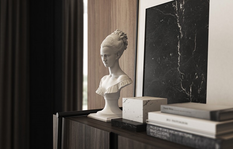 Стильный дизайн интерьера с темными акцентами Стильный дизайн интерьера с темными акцентами