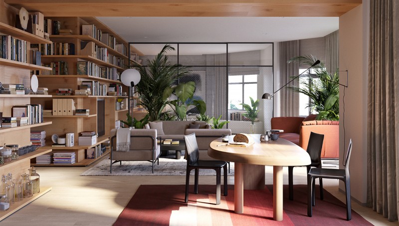 Дизайн квартиры с акцентом на дерево