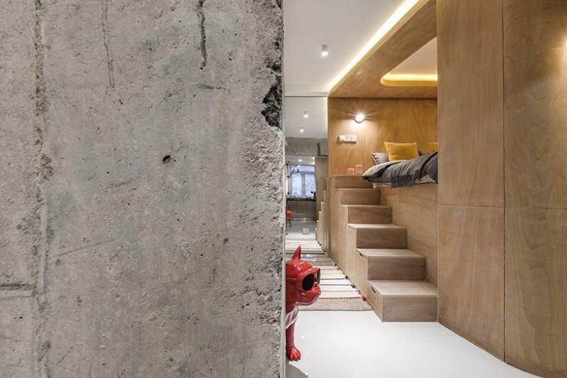 Интерьер мансардной квартиры в Шанхае